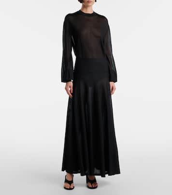 Flared virgin wool maxi skirt | Alaïa