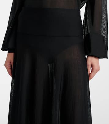 Flared virgin wool maxi skirt | Alaïa