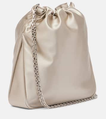 حقيبة دلو Pilgrim Mini من الساتان مع تزيين | Roger Vivier