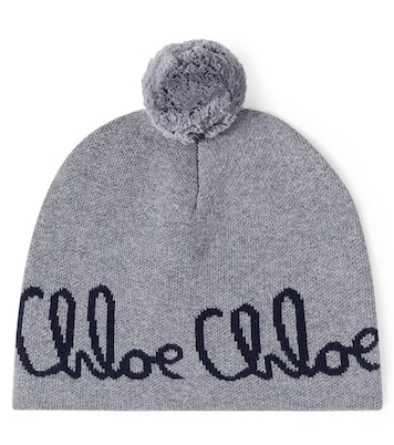 Logo cotton and wool beanie | Chloé Kids