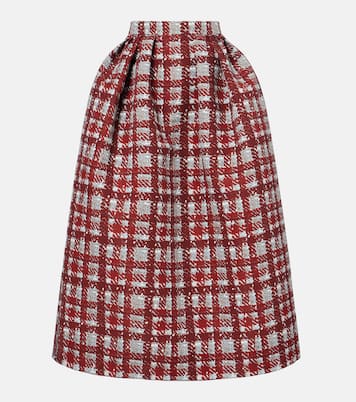 Plaid faille midi skirt | Oscar de la Renta