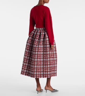 Plaid faille midi skirt | Oscar de la Renta