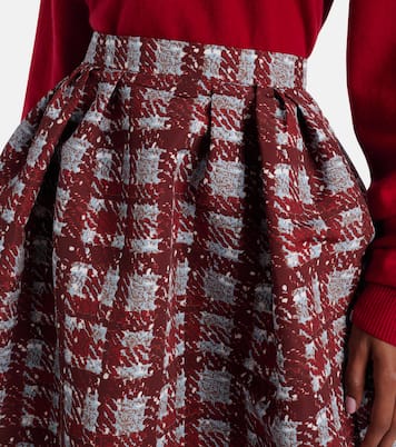 Plaid faille midi skirt | Oscar de la Renta