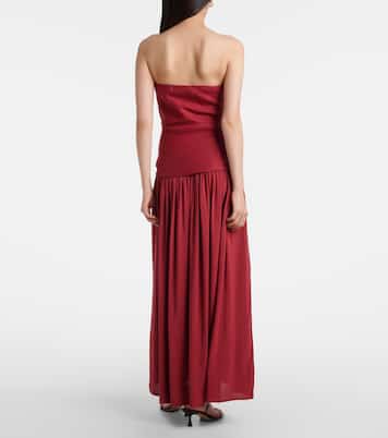 Hedy gathered linen maxi dress | Faithfull