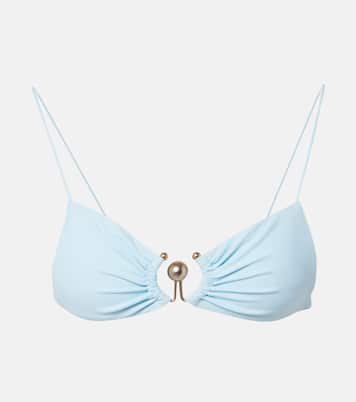 Ring-detail ruched bikini top | Christopher Esber