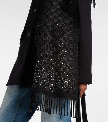 GG embellished wool scarf | Gucci