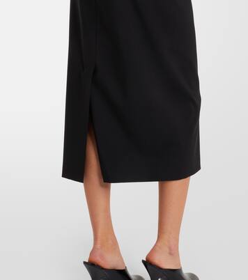 High-rise virgin wool midi skirt | Sportmax