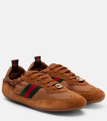 Gucci Shift suede-trimmed sneakers | Gucci