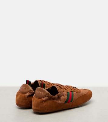 Gucci Shift suede-trimmed sneakers | Gucci