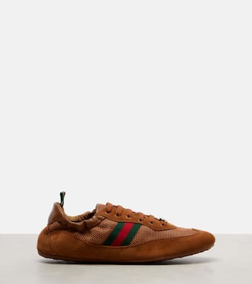 Gucci Shift suede-trimmed sneakers | Gucci