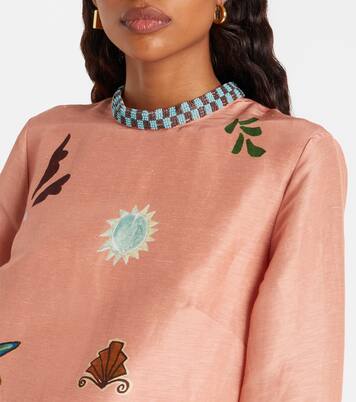 x LRNCE vestido corto Laurence de lino y seda | Alémais