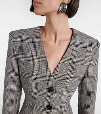 Robe en laine mélangée à carreaux | Self-Portrait