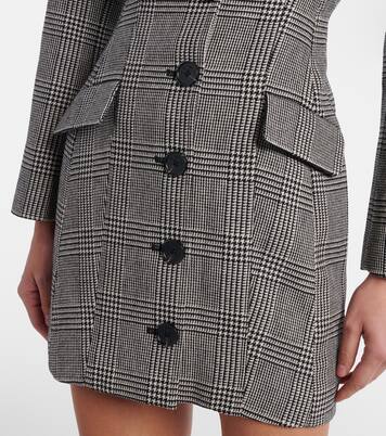 Robe en laine mélangée à carreaux | Self-Portrait