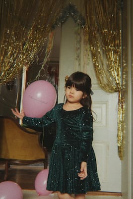 Vestido Viola de terciopelo con lentejuelas | Konges Sløjd