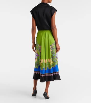Printed silk midi skirt | La DoubleJ