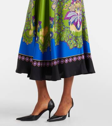 Printed silk midi skirt | La DoubleJ