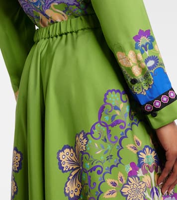 Printed silk midi skirt | La DoubleJ