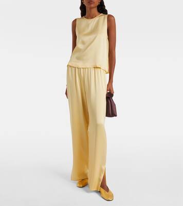 Loreto silk charmeuse wide-leg pants | Asceno