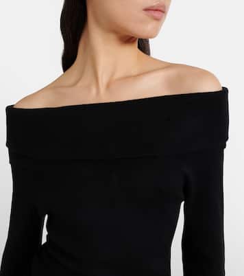 Off-shoulder cotton and cashmere top | Lisa Yang