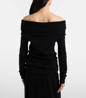 Off-shoulder cotton and cashmere top | Lisa Yang