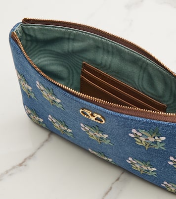 VLogo embroidered denim pouch | Valentino Garavani
