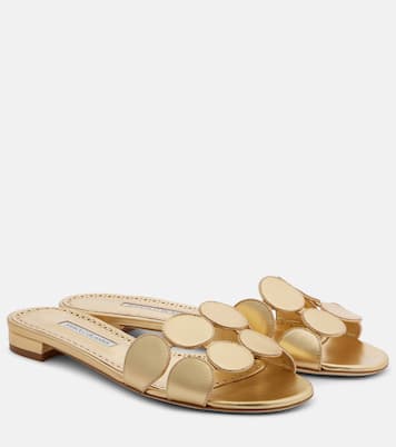 Sandalias Haribalmuflat de piel metalizada | Manolo Blahnik