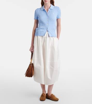 Cotton poplin midi skirt | Polo Ralph Lauren