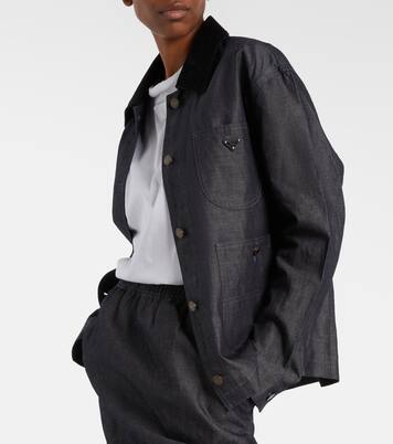 Veste en jean en coton et lin | Prada