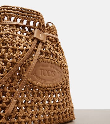 EBL Mini raffia-effect bucket bag | Tod's