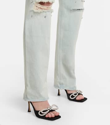 Pantoletten Double Bow aus Satin | Mach & Mach