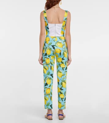 Top bustier en mezcla de algodón estampado | Dolce&Gabbana