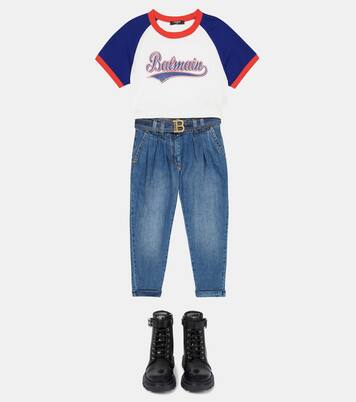 Camsieta de algodón con logo | Balmain Kids