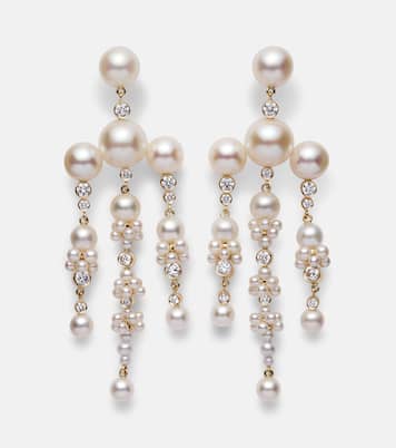 Boucles d'oreilles Jardin de Rêve en or 14 ct, diamants et perles | Sophie Bille Brahe