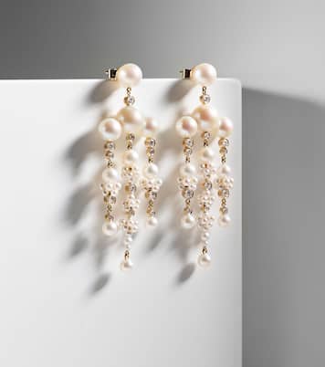 Boucles d'oreilles Jardin de Rêve en or 14 ct, diamants et perles | Sophie Bille Brahe