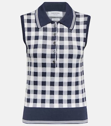 Chaleco de seda a cuadros vichy | Thom Browne