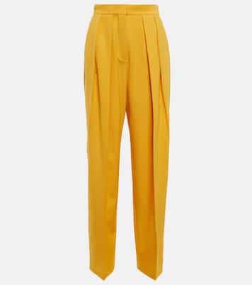 Wool-blend high-rise pleated pants | Stella McCartney