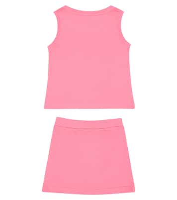 Printed cotton jersey top and skirt set | Moschino Kids