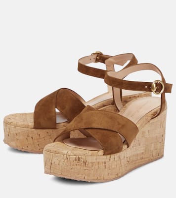 Sandali in suede con zeppa | Gianvito Rossi