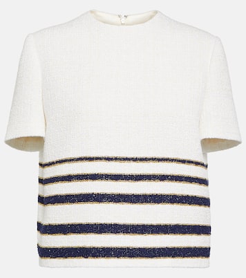 Striped cotton-blend top | Valentino