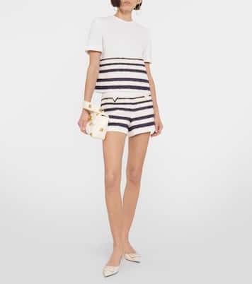 Striped cotton-blend top | Valentino