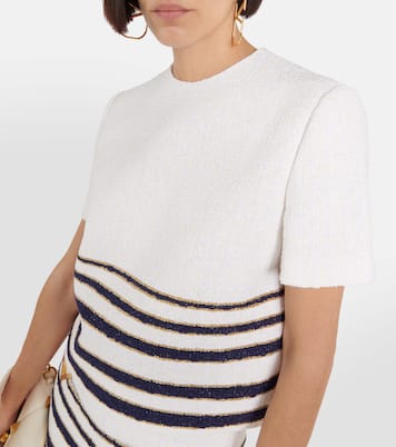 Striped cotton-blend top | Valentino