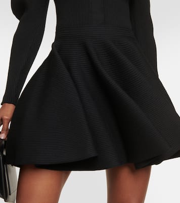 Mini-jupe en laine mélangée | Alaïa