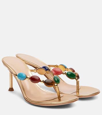 Shanti embellished leather thong sandals  | Gianvito Rossi