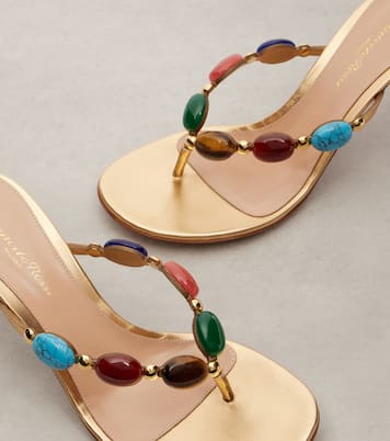 Shanti embellished leather thong sandals  | Gianvito Rossi