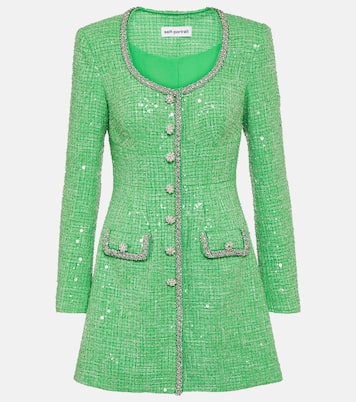 Sequined bouclé minidress | Self-Portrait