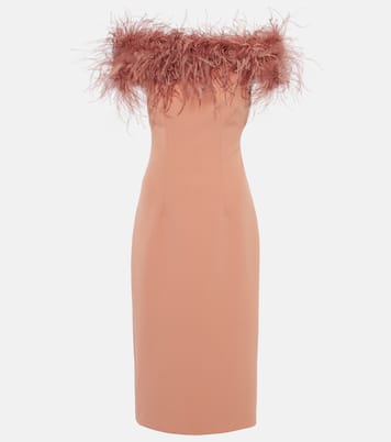 Feather-trimmed midi dress | Safiyaa