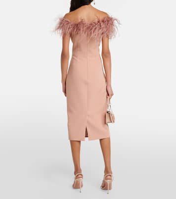 Feather-trimmed midi dress | Safiyaa