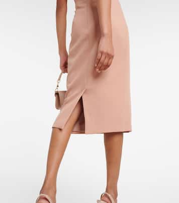 Feather-trimmed midi dress | Safiyaa