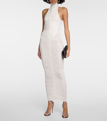 Crystal-embellished ruched maxi dress | Alex Perry