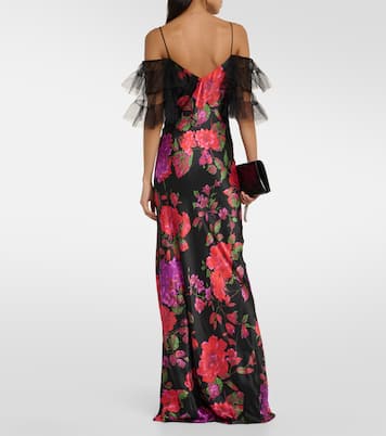 Abito lungo in seta con tulle | Rodarte